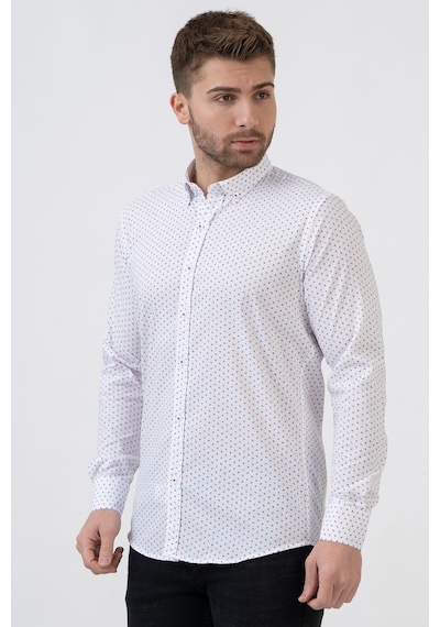 White Stone Ávila G2309 Regular Fit Pamuklu Likralı Gömlek Desenli L Çok Renkli