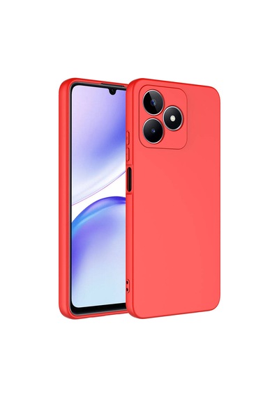 Forzacase Realme C53 İle Uyumlu Liquid Serisi İçi Kadife Lansman Silikon Kılıf Kırmızı