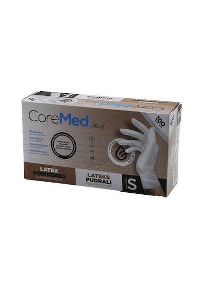 Coremed Bimel S Beden Pudralı Muayene Eldiveni 100lü Go53/02945