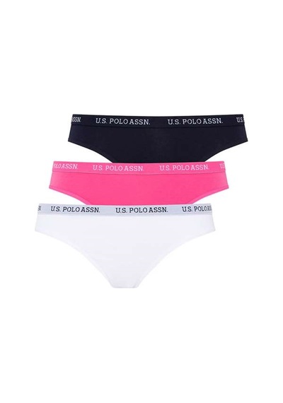 U.S. Polo Assn. U.s Polo Assn. 66119 Kadın 3 Lü Slip-fuşya&lacivert&beyaz Fuşya