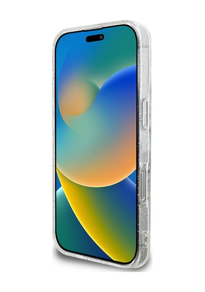 Apple Uyumlu iPhone 16 Pro Guess Lisanslı 3'lü Aksesuar Seti Iml Simli Kılıf Ekran Ve Lens Koruyucu Şeffaf