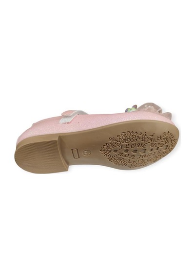 Minican Hy-506 Taşlı Fiyonk Detaylı Kız Çocuk Babet Pembe