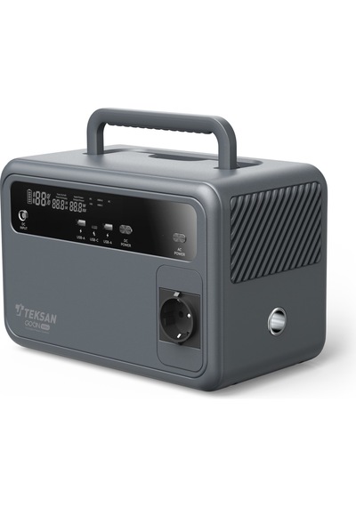 Teksan Go On 600w Taşınabilir Güç İstasyonu, Güneş Paneliyle Şarj Desteği, Hafif, Lifepo4, Led