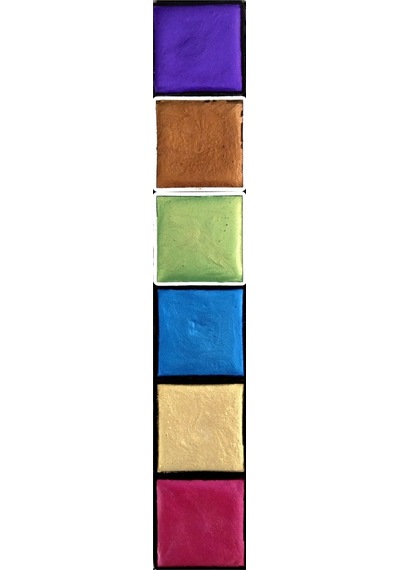 Metalik Yaldız Sulu Boya Seti, Mega Boy, El Yapımı, Profesyonel Sanatçı Boyası, 6 Renk-set:02 Çok Renkli
