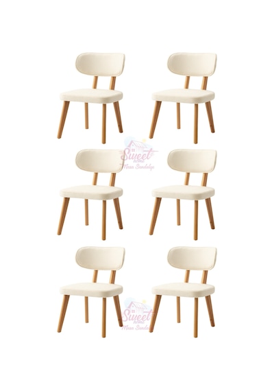 Masal Ahşap Gürgen Sandalye 6 Lı Set Cafe,restaurant,mutfak,salon,yemek Odası Sandalyesi