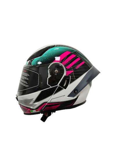 Ws-210 Güneş Vizörlü Çene Açılır Kask Beyaz-yeşil Turuncu Şeffaf Vizörlü İtaly Dizany Çok Renkli