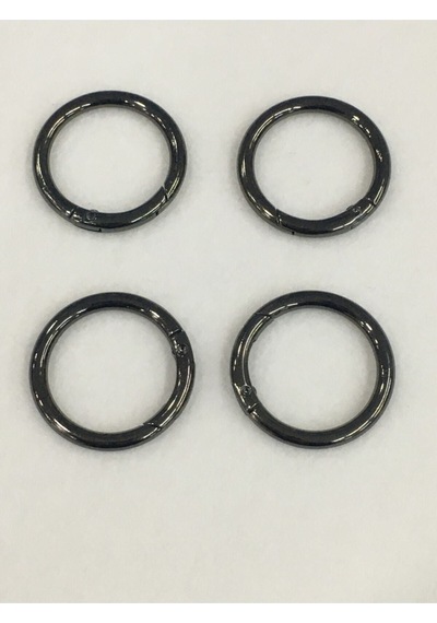 Karantuhafiye Çanta Halkası Yuvarlak Yaylı Klips 3 Cm 4 Lü Set Antrasit Antrasit