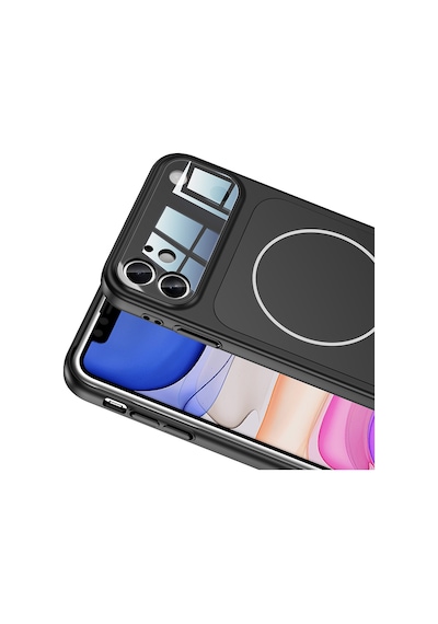 Apple Uyumlu iPhone 11 Kılıf Şarj Özellikli Kamera Lensli 1.8mm İnce Sert Formen Kapak Siyah
