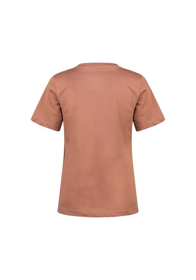 2as Alone Baskılı V Yaka Kadın T-shirt 406 Kahve