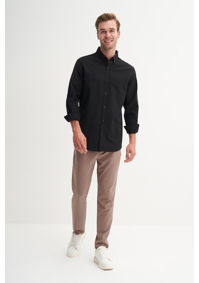 Cazador Regular Fit Erkek Uzun Kollu Gömlek Siyah 23085 Siyah