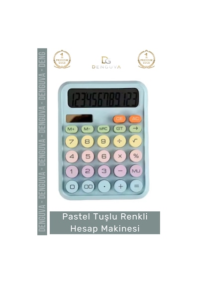 Hesapmakinesi Estetik Pastel Ergonomik Ofis Okul Fonksiyonel Büyük Ekran Tuşlu Renkli Hesap Makines Diğer