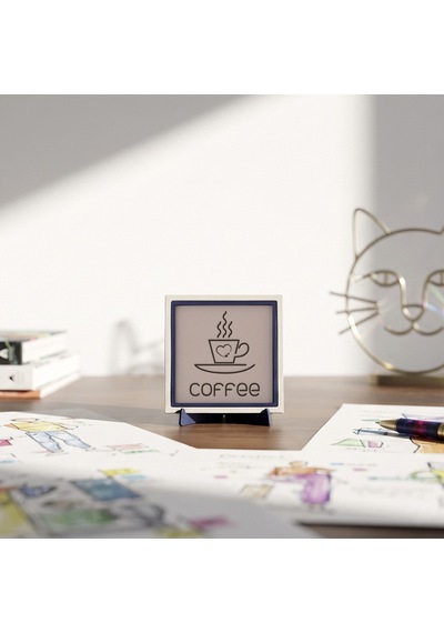 Coffee Ve Kalp Figürlü Şık Dekoratif Obje, Yaşam Alanınızı Zenginleştiren Modern Aksesuar 10x10 Cm