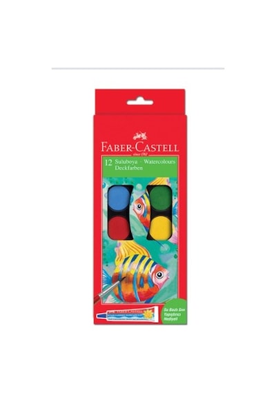 Faber-Castell 12 Suluboya Küçük bo+7 gr.su bazlı sıvı yapıştırıcı