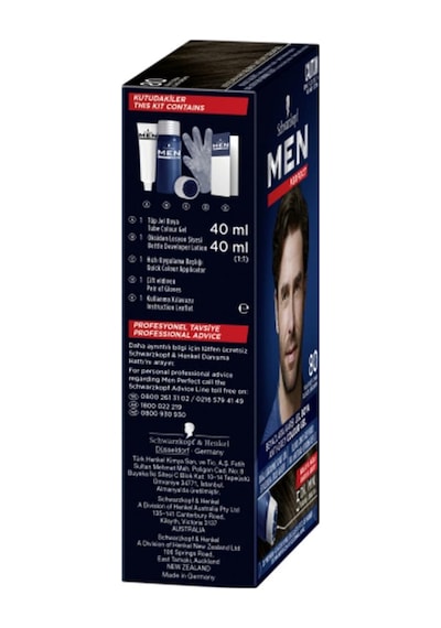 Schwarzkopf Perfect Erkek Saç Boyası 80 Kahve Siyah 3'lü