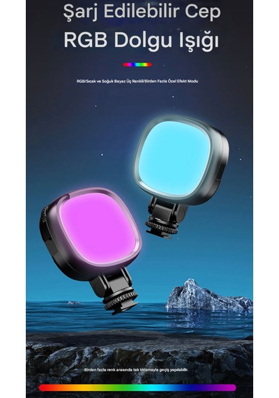 Blc Rgb Klipsli Led Işık 1200mah Bataryalı Type-c Şarjlı Selfie Video Çekim Telefon Laptop Monitör Kitap Okuma Lambası 360 Dönebilen Siyah