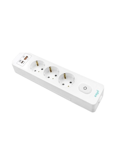 Üçlü Anahtarlı Usb Hızlı Şarjlı Topraklı Priz, 2m, Çocuk Korumalı