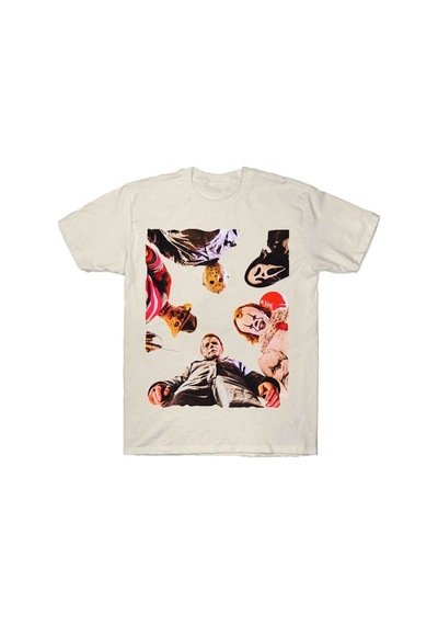 Flood Of Style Korku Filmi Cadılar Bayramı Hayalet T-shirt Erkekler Kadınlar Için % 100% Pamuk T Shirt Kısa Bej