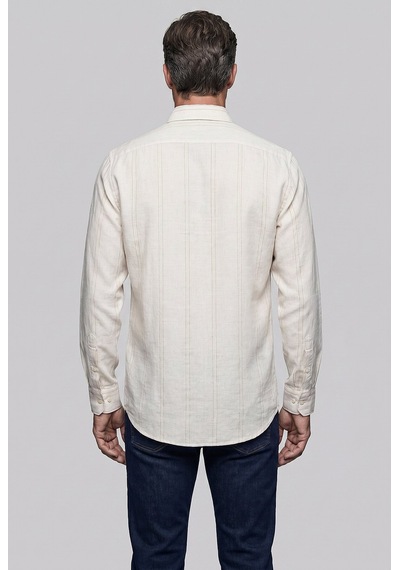 Bisse Hardal Regular Fit Keten Uzun Gömlek Gmktn261081 D19