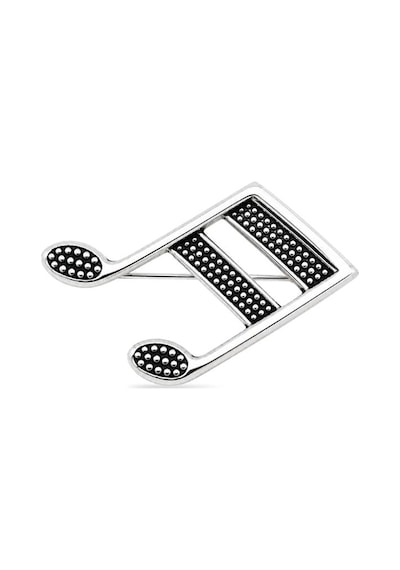 Oya Silver Oksitli Müzik Notası Gümüş Broş 1.6x3cm Oyot406