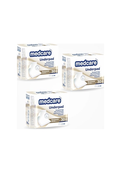 Medcare Yatak Koruyucu 60cm X 90cm - 30lu Paket X 3 Paket 90 Adet