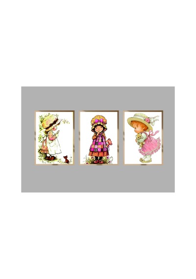 Poster 3 Adet Ahşap Çerçeveli Dekoratif Tablo Çok Renkli - 814954015 Çok Renkli