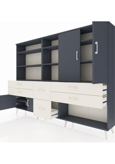 Arges Dolap 10 Raflı 6 Çekmeceli 4 Kapaklı 220x30x163 Antrasit-an Antrasit-antrasit/aytaşı Arges Dolap 10 Raflı 6 Çekmeceli 4 Kapaklı 220x30x163 Antrasit-an Antrasit-antrasit/aytaşı