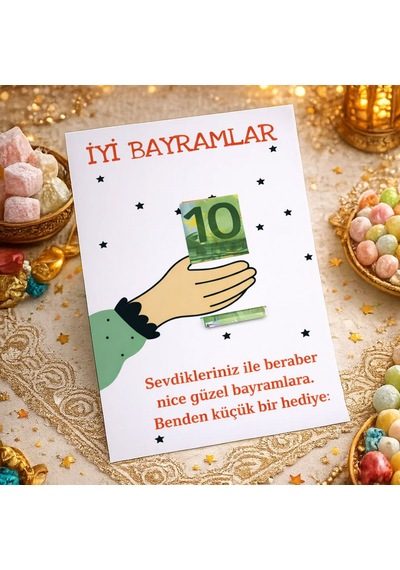 Bk Gift Bayram Tebrik Kartı - Bayram Harçlık Kartı - Bayram Hediyesi 10x15cm -2