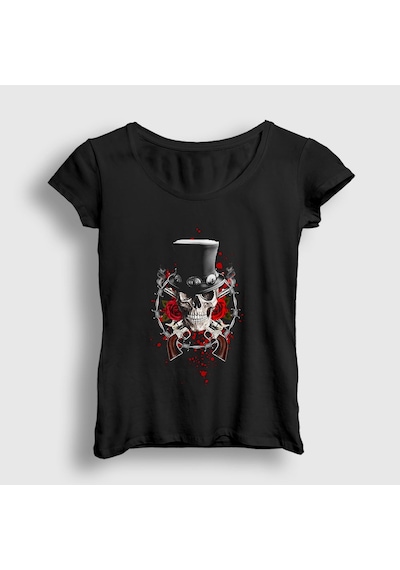Presmono Kadın Hat Guns N' Roses T-shirt Siyah