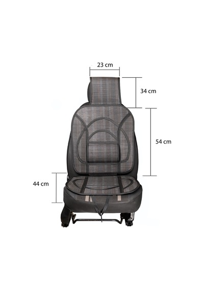 Oto Hasır Bambu Minder Ön Gri İkili Takım Bel Destekli Terletmez Wf-1811-bk