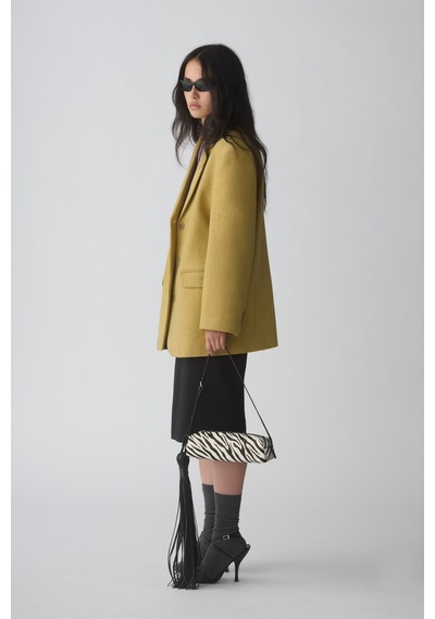 Suud Collection Sarı Gina Kaşe Blazer Ceket