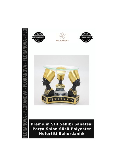 Premium Stil Sahibi Sanatsal Parça Salon Süsü Polyester Nefertiti Buhurdanlık
