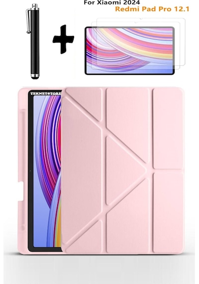 Xiaomi Redmi Pad Pro 12.1 Uyumlu Kalem Bölmeli Standlı Kılıf + Ekran Koruyucu + Kalem 3'lü Set Kılıf Xiaomi Redmi Pad Pro 12.1 Uyumlu Kalem Bölmeli Standlı Kılıf + Ekran Koruyucu + Kalem 3'lü Set Kılıf