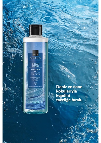 Senses Ocean Surge Nane Ve Deniz Kokulu Saç Ve Vücut İçin Erkek Duş Jeli 250 Ml. İkili Set Diğer