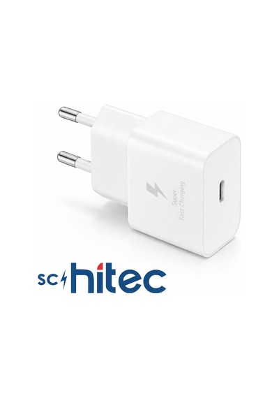Schitec 25w Type-c Çıkışlı Hızlı Şarj Aleti Type-c To Type-c Kablolu Set Beyaz Sc005 1 Metre