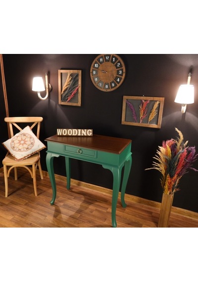 Wooding 80 Cm Çekmeceli Masif Yeşil Ceviz Dresuar (548587068) Yeşil