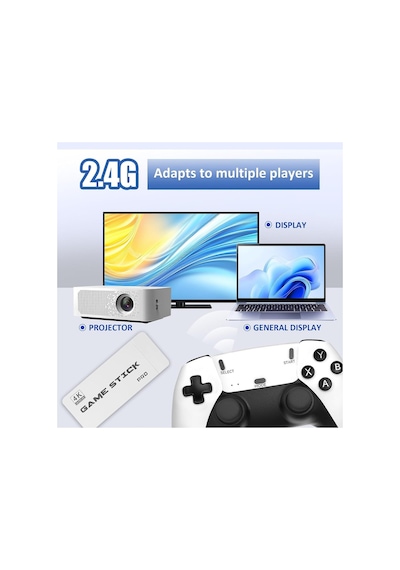 M15 Pro Game Stick Retro Oyun Konsolu 2 Kablosuz Kol 64 Gb 20000 Oyun Tv Ps1 Hdmı 4k Arcade Oyunları