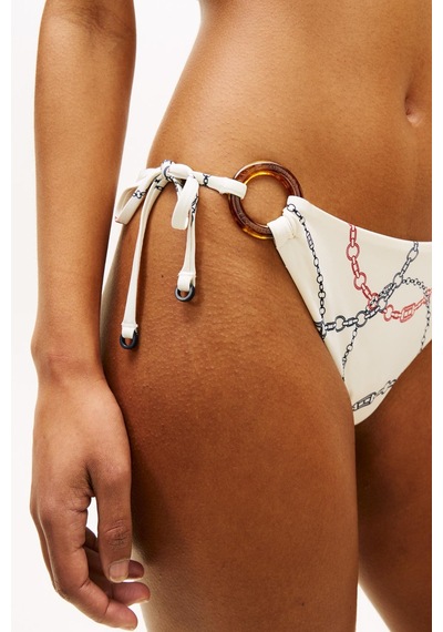 Tommy Hilfiger V İpli Yandan Bağlamalı Beyaz Bikini Altı-14821