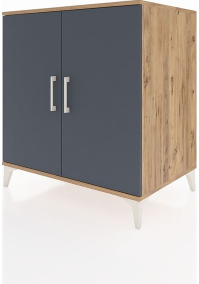 Kronos Şifonyer 2 Raflı 2 Kapaklı 88x59x96 Çam-antrasit Atlas Çam