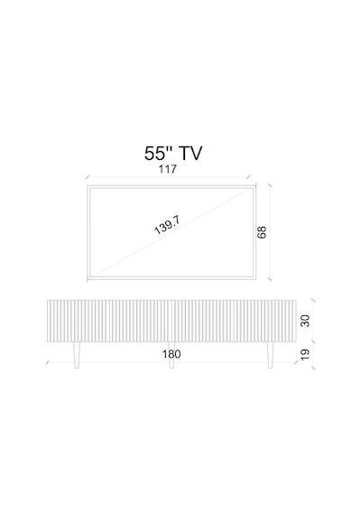 Capella Beyaz Country Mdf 4 Kapak Duvara Monte 180 Cm Tv Ünitesi
