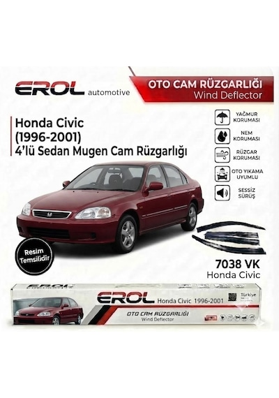 Honda Civic 1996-2001 4'lü Sedan Mugen Cam Rüzgarlığı