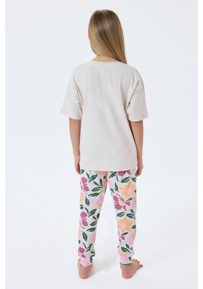 U.s. Polo Assn. 2503 %100 Pamuk Cepli Kız Çocuk Pijama Takım Bej