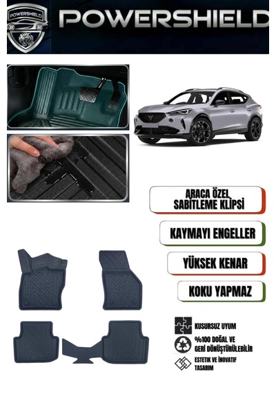 Powershıeld Cupra Formentor 2020-2023 Arası Uyumlu Araca Özel Premium 5d Havuzlu Oto Paspas Takımı