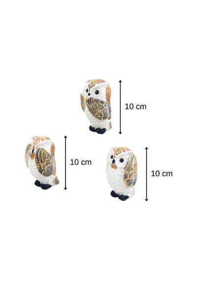 Feng Shui Görmedim Duymadım Bilmiyorum 3 Lü Baykuş Biblo Seti 10 Cm. Dekoratif Ev & Ofis Hediyesi