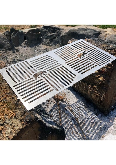 Kamp Ayısı Pyrowide Wire Yekpare Paslanmaz Çelik Bushcraft Izgara Teli Hafif Portatif 37 18 Cm