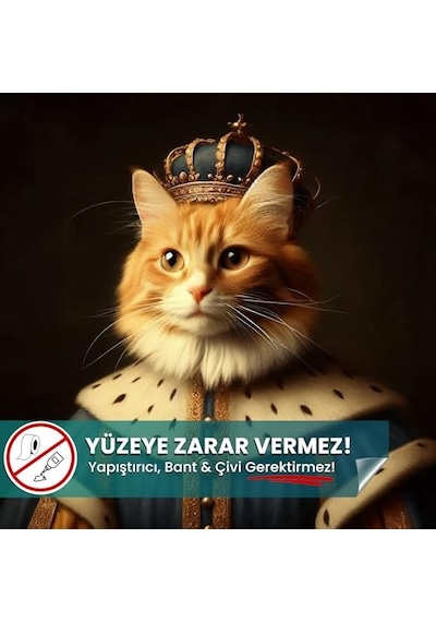 Tr Kral Kedi Posteri, Kral Kedi Posteri, Yüksek Çözünürlüklü Akıllı Kağıt Poster, Yapay Zeka Tasarım