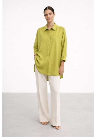 Nuss 3001 Oversize Basic Gömlek Olive