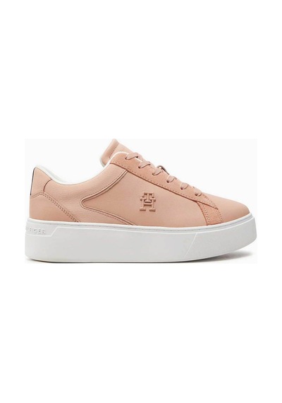 Platform Court Logolu Sneaker Pembe