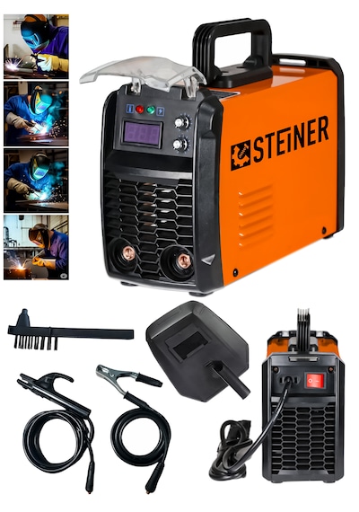 Steiner 250 Amper İnverter Mega Stick Çift Kartlı Hava Soğutmalı Dijital Göstergeli Çanta Kaynak Makinesi Turuncu