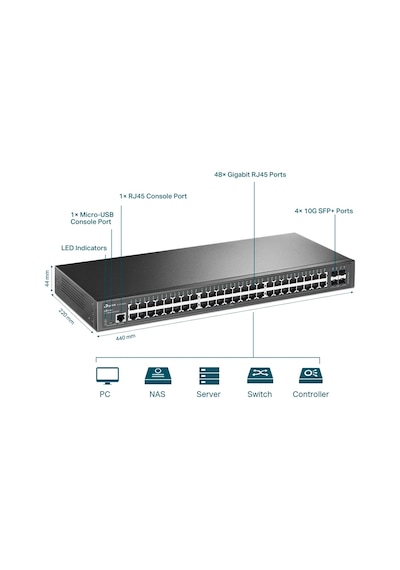 TP-Link TL-SG3452X JetStream 48 Port Gigabit L2+ Yönetilebilir Switch