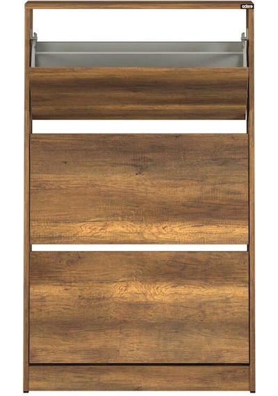 Flat Duo 3 Katlı Geniş Ayakkabılık - Oslo Ceviz 73x119x26 Cm Ceviz